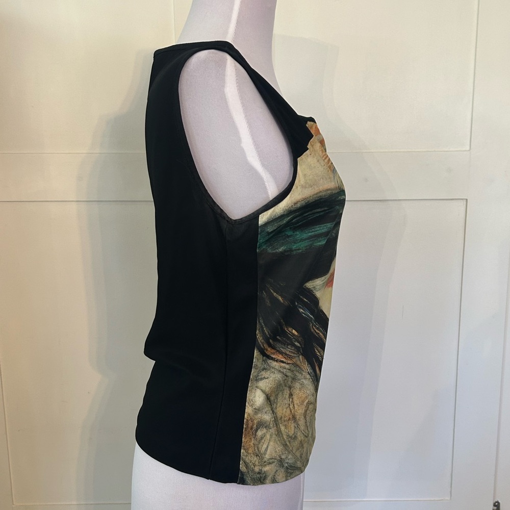 Linda Segal Artistic Print Sleeveless Top - Picture 3 of 7